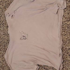 size S ripped crop lavender Urban Nation shirt